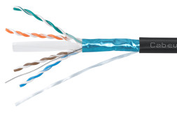 Кабель Cabeus FTP-4P-Cat.6-SOLID-OUT-LSZH-UV-25 (12207c-7) (F/UTP, CAT.6, LSZH, 25 м, черный)