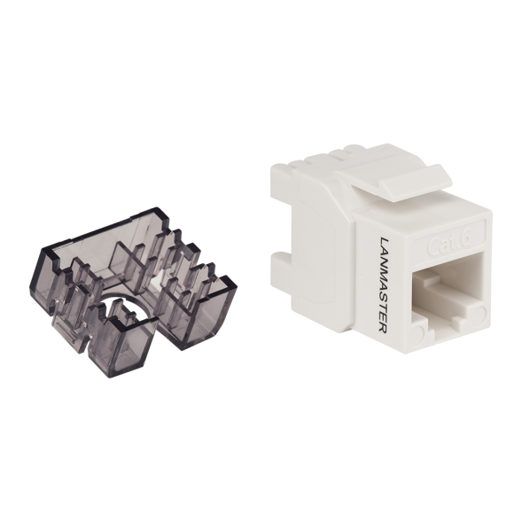 Модуль Keystone Jack Lanmaster LAN-OK45U6/180N-WH (RJ45, CAT.6, UTP, 180°, белый)