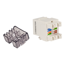 Модуль Keystone Jack Lanmaster LAN-OK45U6/180N-WH (RJ45, CAT.6, UTP, 180°, белый)