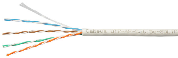 Кабель Cabeus UTP-4P-Cat.5e-SOLID-GY-LIGHT (9995c) (U/UTP, CAT.5E, PVC, 305 м, серый)