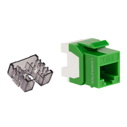 Модуль Keystone Jack Lanmaster LAN-OK45U6/180N-GN (RJ45, CAT.6, UTP, 180°, зеленый)