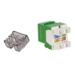 Модуль Keystone Jack Lanmaster LAN-OK45U6/180N-GN (RJ45, CAT.6, UTP, 180°, зеленый)