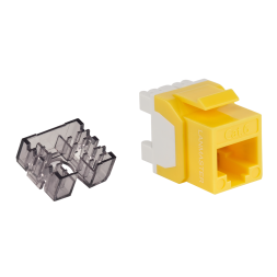 Модуль Keystone Jack Lanmaster LAN-OK45U6/180N-YL (RJ45, CAT.6, UTP, 180°, желтый)