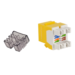 Модуль Keystone Jack Lanmaster LAN-OK45U6/180N-YL (RJ45, CAT.6, UTP, 180°, желтый)