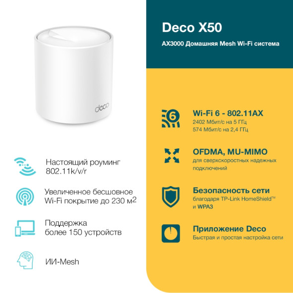 Wi-Fi роутер TP-Link Deco X50 1-Pack