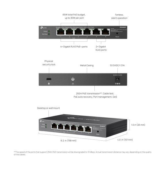 Коммутатор TP-Link Omada ES206GP