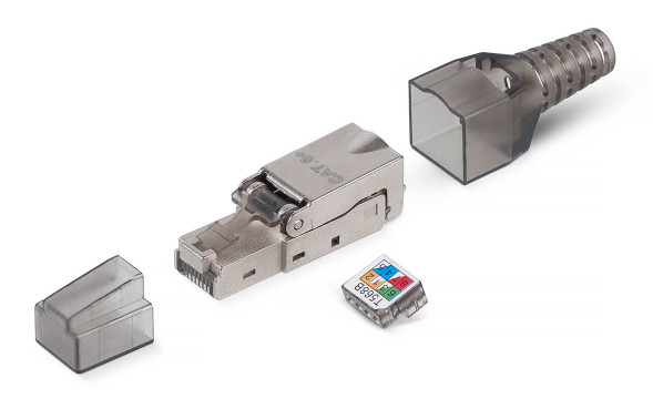 Коннектор Cabeus 8P8C-SH-C6+-TWP (RJ45, CAT.6A, экранированный, под толстую жилу, полевая оконцовка) (8956c)