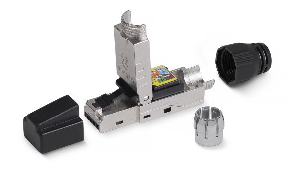 Коннектор Cabeus 8P8C-SH-C6+-TWP (RJ45, CAT.6A, экранированный, под толстую жилу, полевая оконцовка) (8956c)