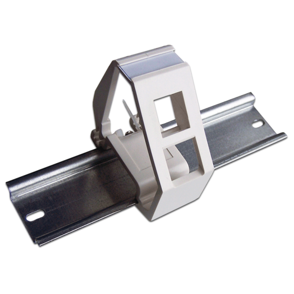 Рамка на DIN-рейку Lanmaster LAN-DRF-1OK-WH (1 x Keystone Jack, белая)