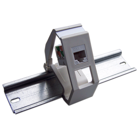 Рамка на DIN-рейку Lanmaster LAN-DRF-1OK-WH (1 x Keystone Jack, белая)