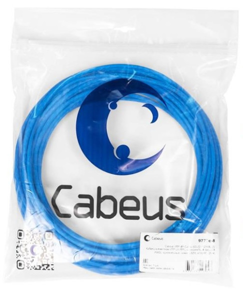 Кабель Cabeus UTP-4P-Cat.5e-SOLID-LSZH-BL-20 (9777c-8) (U/UTP, CAT.5E, LSZH, 20 м, синий)