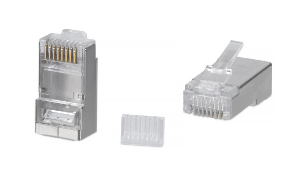 Коннектор Cabeus 8P8C-SH-C6-TWP (RJ45, CAT.6/7, экранированный, со вставкой) (7779c)