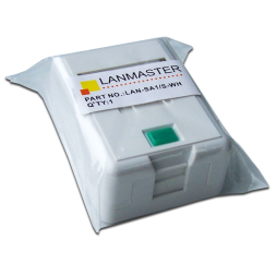Корпус розетки накладной Lanmaster LAN-SA1/S-WH (1 x Keystone Jack, со шторкой, белый)