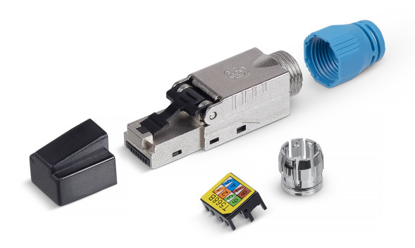 Коннектор Cabeus 8P8C-SH-C8-TWP (RJ45, CAT.8, экранированный, со вставкой) (10070c)