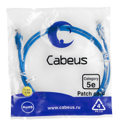 Патч-корд Cabeus PC-UTP-RJ45-Cat.5e-1.5m-BL (7693c) (U/UTP, CAT.5E, PVC, 1.5 м, синий)