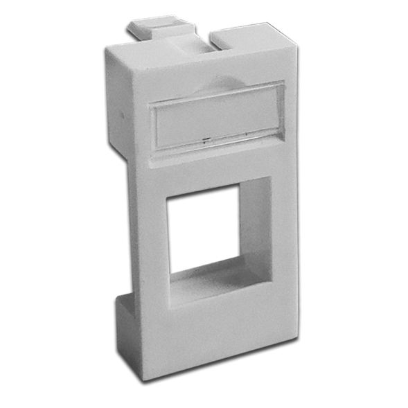 Вставка Lanmaster LAN-SIP-22R-WH (1 x Keystone Jack, Mosaic 22.5x45, без шторки, белая)