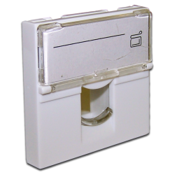 Вставка Lanmaster LAN-SIP-23L-WH (1 x Keystone Jack, Mosaic 45x45, со шторкой, большое окно маркировки, белая)