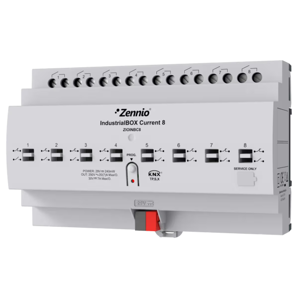 KNX-релейный актуатор Zennio IndustrialBOX Current 8 (ZIOINBC8)