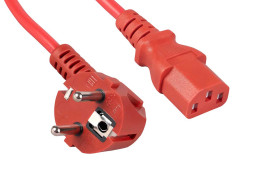 Кабель силовой оконцованный Cabeus PC-186-VDE-1.8M-RD (12020c) (C13–Schuko, 6 A, 3x0.75 мм², 1.8 м, красный)