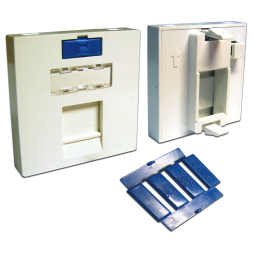 Вставка Lanmaster LAN-SIP-23M-WH (1 x Keystone Jack, Mosaic 45x45, со шторкой, иконкой, белая)
