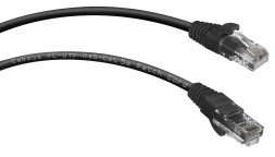 Патч-корд Cabeus PC-UTP-RJ45-Cat.5e-1m-BK (7676c) (U/UTP, CAT.5E, PVC, 1 м, черный)