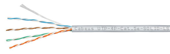 Кабель Cabeus UTP-4P-Cat.5e-SOLID-LSZH-GY-100 (9776c-5) (U/UTP, CAT.5E, LSZH, 100 м, серый)