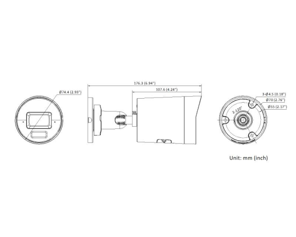 IP-камера Hikvision DS-2CD2043G2-LI2U 2.8 mm (цилиндрическая, 4 MP, 2.8 mm)
