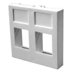 Вставка Lanmaster LAN-SIP-24R-WH (2 x Keystone Jack, Mosaic 45x45, без шторок, белая)