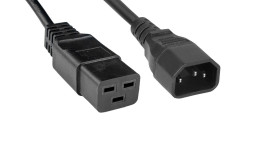 Кабель силовой оконцованный Cabeus PC-IEC19-IEC14-1.8M (12606c) (C14–C19, 16 A, 3x1.50 мм², 1.8 м, черный)