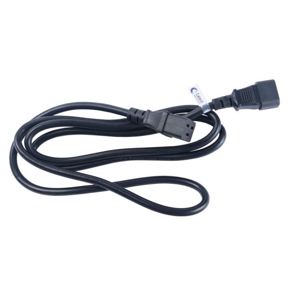 Кабель силовой оконцованный Cabeus PC-IEC19-IEC14-1.8M (12606c) (C14–C19, 16 A, 3x1.50 мм², 1.8 м, черный)