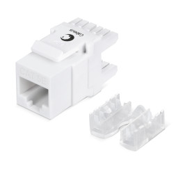 Адаптер проходной Cabeus KJ-RJ45-Cat.5e-180 (RJ45-DIDC, CAT.5E, UTP, Keystone Jack) (7960c)