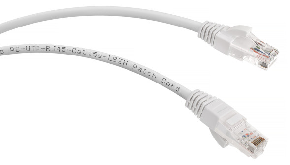 Патч-корд Cabeus PC-UTP-RJ45-Cat.5e-1m-WH-LSZH (9489c) (U/UTP, CAT.5E, LSZH, 1 м, белый)