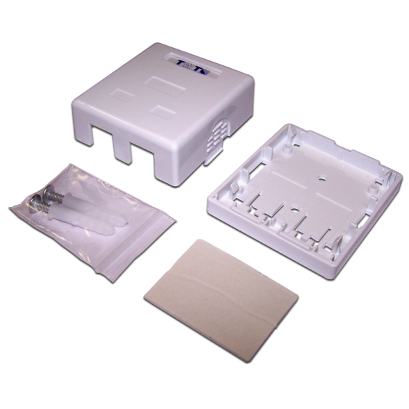Корпус розетки накладной Lanmaster TWT-SA2-WH (2 x Keystone Jack, белый)
