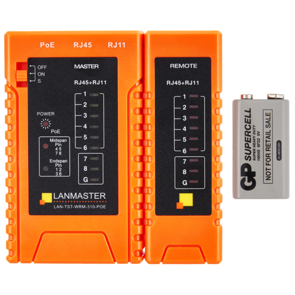 Тестер кабельный Lanmaster LAN-TST-WRM-310-POE