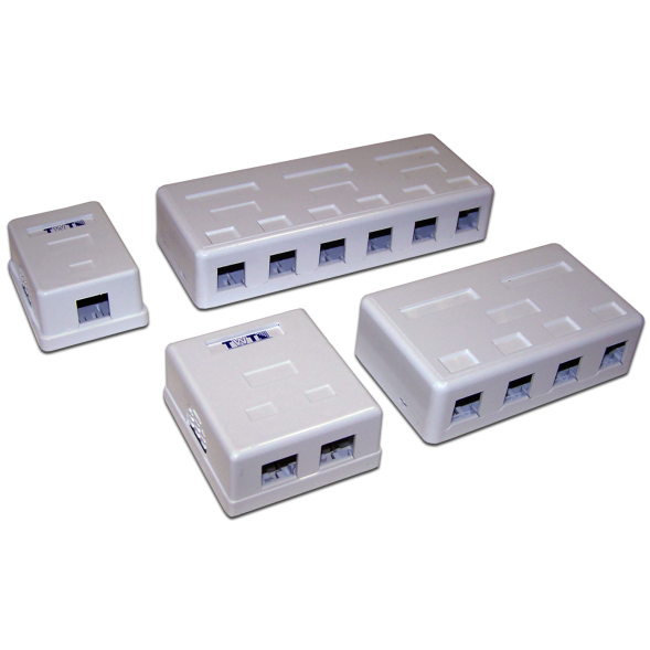 Корпус розетки накладной Lanmaster TWT-SA4-WH (4 x Keystone Jack, белый)