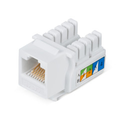 Адаптер проходной Cabeus KJ-RJ45-Cat.5e-90 (RJ45-DIDC, CAT.5E, UTP, Keystone Jack) (7008c)