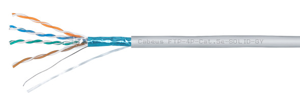 Кабель Cabeus FTP-4P-Cat.5e-SOLID-LSZH-GY-25 (10441c-7) (F/UTP, CAT.5E, LSZH, 25 м, серый)