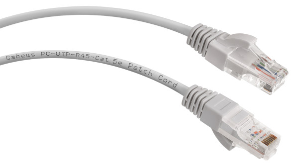 Патч-корд Cabeus PC-UTP-RJ45-Cat.5e-2m (7213c) (U/UTP, CAT.5E, PVC, 2 м, серый)