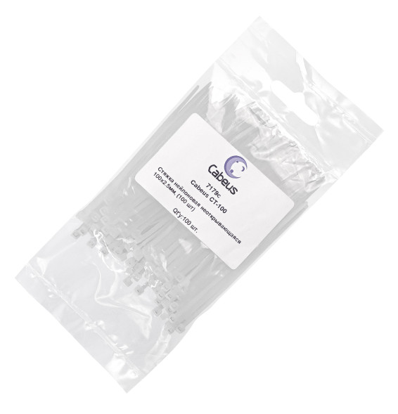 Стяжки Cabeus CT-100 (7179c) (100x2.5 мм, белый, 100 шт.)