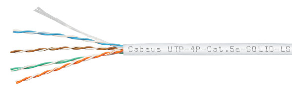 Кабель Cabeus UTP-4P-Cat.5e-SOLID-LSZH-WH-100 (9782c-5) (U/UTP, CAT.5E, LSZH, 100 м, белый)