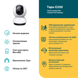 IP-камера TP-Link Tapo C220 (поворотная, Wi-Fi, 4 MP, 4 mm)