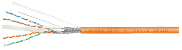 Кабель Cabeus SFTP-4P-Cat.6-SOLID-LSZH (7470c) (SF/UTP, CAT.6, LSZH, 305 м, оранжевый)