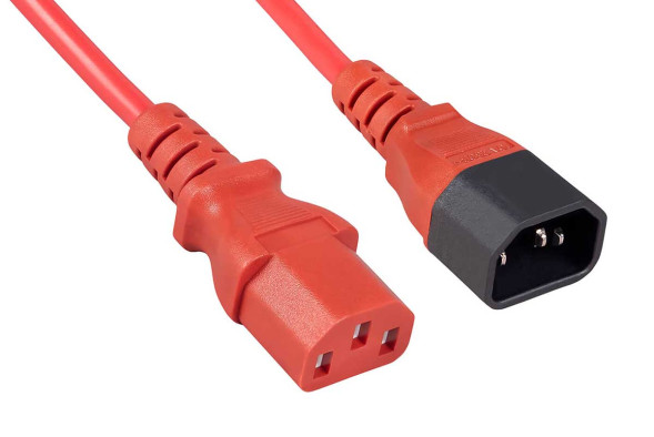 Кабель силовой оконцованный Cabeus PC-189-VDE-1.5-1.8M-RD (12266c) (C13–C14, 3x1.50 мм², 1.8 м, красный)