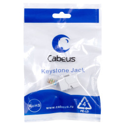 Адаптер проходной Cabeus KJ-RJ45-Cat.5e-Toolless (RJ45-DIDC, CAT.5E, UTP, Keystone Jack) (7480c)