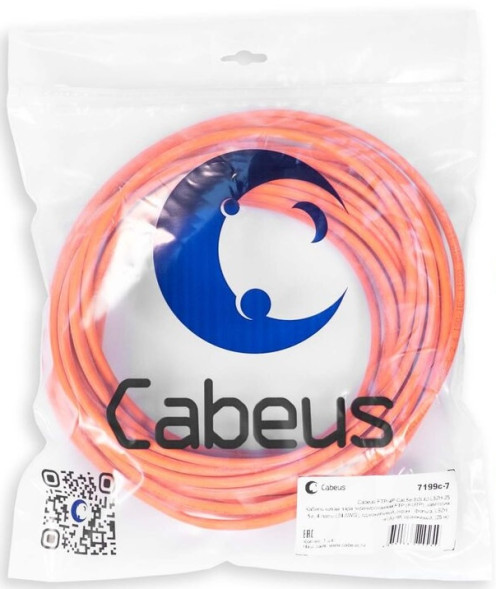 Кабель Cabeus FTP-4P-Cat.5e-SOLID-LSZH-25 (7199c-7) (F/UTP, CAT.5E, LSZH, 25 м, оранжевый)