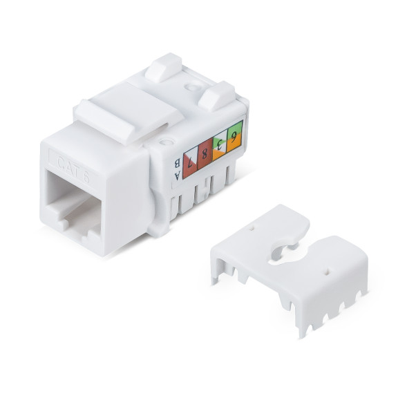 Адаптер проходной Cabeus KJ-RJ45-Cat.6-90 (RJ45-DIDC, CAT.6, UTP, Keystone Jack) (7129c)