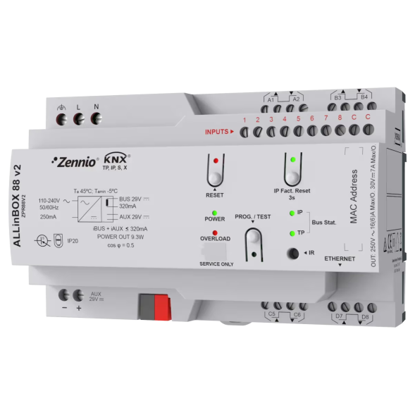 Многофункциональное KNX-устройство Zennio ALLinBOX 88 v2 (ZPR88V2)