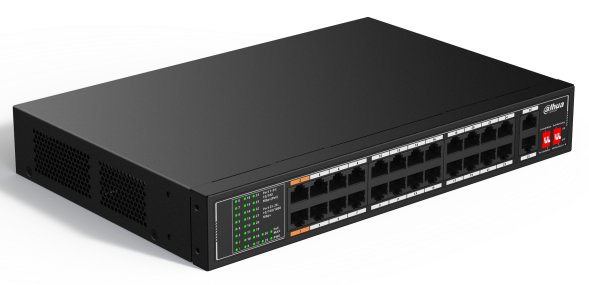 Коммутатор Dahua DH-SF1026LP (24 x RJ45 100M, 2 x RJ45 1G, PoE 190 W)