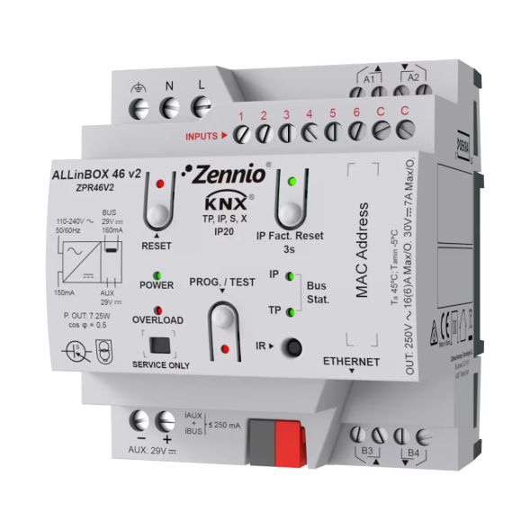 Многофункциональное KNX-устройство Zennio ALLinBOX 46 v2 (ZPR46V2)