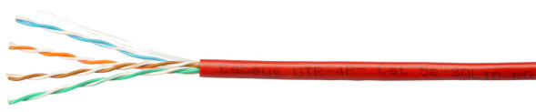 Кабель Cabeus UTP-4P-Cat.5e-SOLID-RD-100 (7249c-5) (U/UTP, CAT.5E, PVC, 100 м, красный)